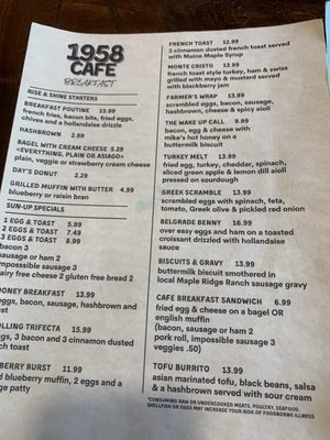 Menu photo 2 1958 Cafe Belgrade, ME