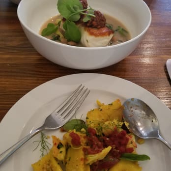 Oak at Fourteenth - Halibut and crab Agnolotti - New American Near Me - Boulder, Colorado Oak at Fourteenth - Halibut and crab Agnolotti - New American Near Me - Boulder, Colorado