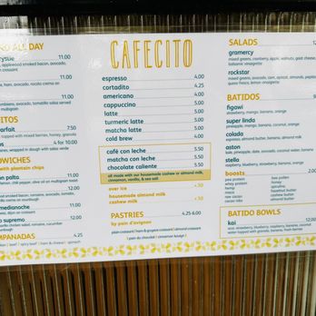 Cafecito - Menu - Coffee & Tea Near Me - New York, New York