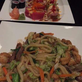 Saki - The three rolls we ordered plus the yaki udon. - Japanese Near Me - Ocean Springs, Mississippi Saki - The three rolls we ordered plus the yaki udon. - Japanese Near Me - Ocean Springs, Mississippi
