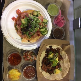 Corazon Cocina - Sal de Mar and Al Pastor Taco. The Pastor was nothing that I imagined and was really chewy. - Mexican Near Me - Santa Barbara, California