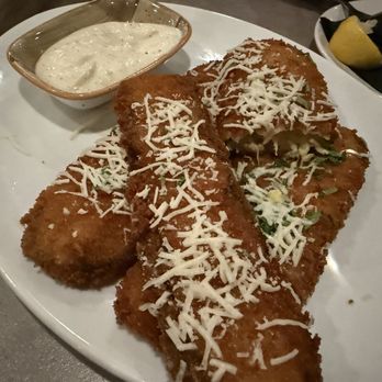 Yianni's Taverna - Saganaki? Zucchini fritters with cucumber tzatziki - Greek Near Me - Bethlehem, Pennsylvania