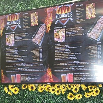 Xclusive’s Barbecue - Menu - Barbeque Near Me - Sumter, South Carolina