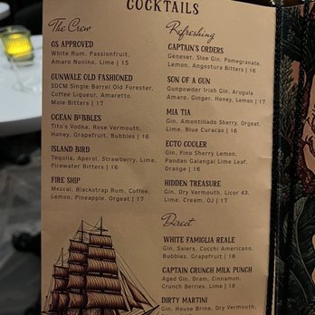 Captain's Quarters - Menu - Cocktail Bars Near Me - San Diego, California Captain's Quarters - Menu - Cocktail Bars Near Me - San Diego, California