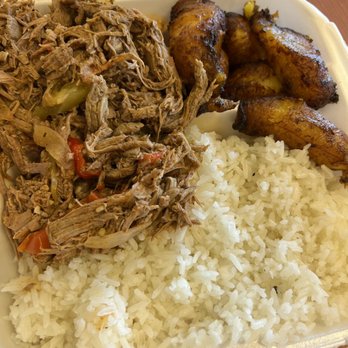 Cuba Bakery & Cafe - White rice (black beans on side), beef special of the day, plantains - Cuban Near Me - Aurora, Colorado