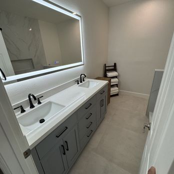 DG Tile & Stone - New double vanity - Flooring Near Me DG Tile & Stone - New double vanity - Flooring Near Me