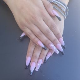Gel x manicure with design. Gel x manicure with design.
