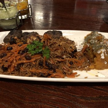 Bistro Aracosia - Beef tenderloin and chicken kebab with Qabuli rice and potatoes - Afghan Near Me - Washington, DC, District of Columbia