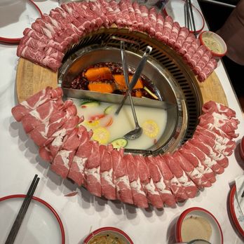 Pipa Mountain Hot Pot - Lamb + beef platter - Hot Pot Near Me - Seattle, Washington