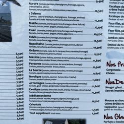 Pizzéria la Source - Menu pizza