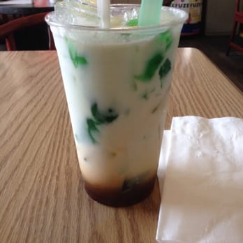 Bali Kitchen - Iced Cincau (Coconut Milk with Syrup and Green Grass Jelly) - Indonesian Near Me - Sacramento, California Bali Kitchen - Iced Cincau (Coconut Milk with Syrup and Green Grass Jelly) - Indonesian Near Me - Sacramento, California