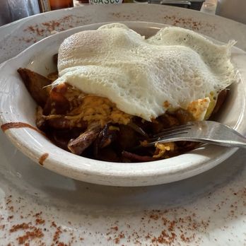 Indulgence Bakery & Cafe - Southwestern breakfast with eggs over easy!! Very delicious - Bakeries Near Me - Las Cruces, New Mexico