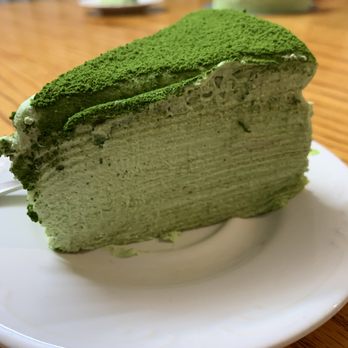 Luluyum - Matcha Crepe Cake (sliced at home, mind the edges) - Desserts Near Me - San Mateo, California Luluyum - Matcha Crepe Cake (sliced at home, mind the edges) - Desserts Near Me - San Mateo, California