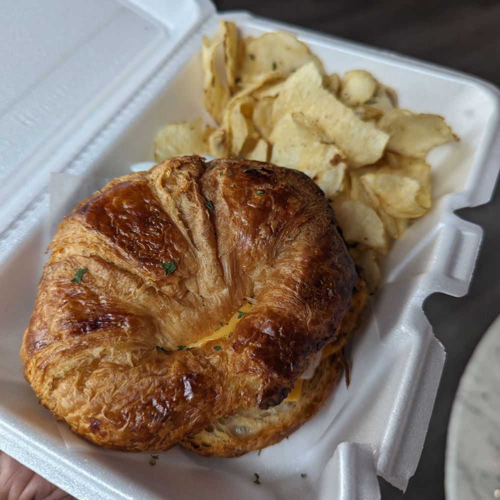 Sausage, egg, and cheese croissant Sausage, egg, and cheese croissant