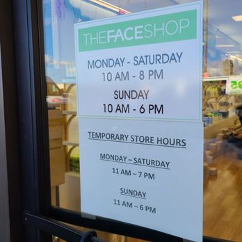 The Face Shop - Hours as of 11.23.2021 - Cosmetics & Beauty Supply Near Me - Aiea, Hawaii The Face Shop - Hours as of 11.23.2021 - Cosmetics & Beauty Supply Near Me - Aiea, Hawaii