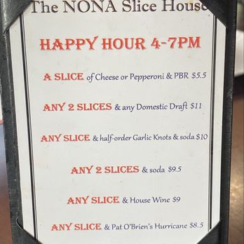 The Nona Slice House - Happy Hour Info - Pizza Near Me - Safety Harbor, Florida