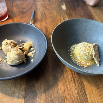 BATA - Apple cider sorbet and mango chili ice cream with sesame tuille - New American Near Me - Tucson, Arizona