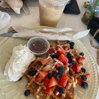Austin Tea Xchange Cafe - Waffles and iced latte. Best waffles I've ever had! Perfectly crisp on outside but soft on the inside! - Cafes Near Me - Austin, Texas Austin Tea Xchange Cafe - Waffles and iced latte. Best waffles I've ever had! Perfectly crisp on outside but soft on the inside! - Cafes Near Me - Austin, Texas