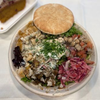 Simone's Kitchen - a plate of food with a sandwich - Mediterranean Near Me - Schenectady, New York