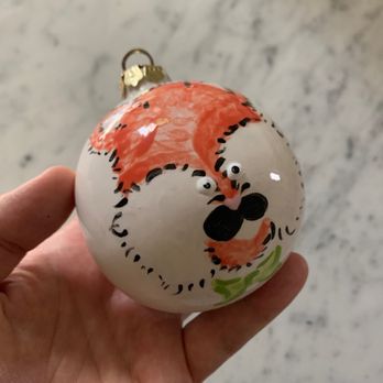 The Clayroom - Every year I make a new Christmas ornament for our friends baby based on a piece of clothing he has been photographed in. - Paint-Your-Own Pottery Near Me - Brookline, Massachusetts