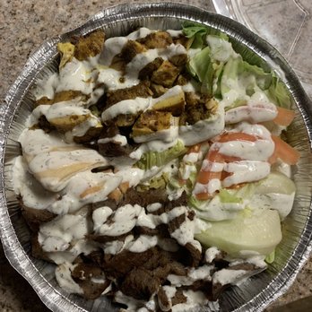 Chic-N-Gyro - Chicken and Gyro Mix over Rice Platter - Mediterranean Near Me - Altamonte Springs, Florida