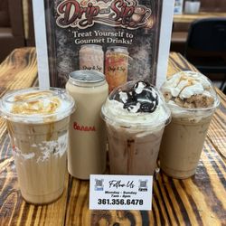 Left to right..Rainforest, Banana, Mocha and Cinnamon Toast Crunch.