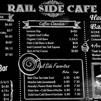 Rail Side Cafe - Menu (June 11, 2026) - Part 1 - Coffee & Tea Near Me - San Dimas, California