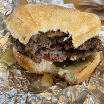 Five Guys - a hamburger on a piece of tin foil - Burgers Near Me - Carson, California Five Guys - a hamburger on a piece of tin foil - Burgers Near Me - Carson, California