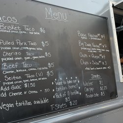 Taco Distro - Snapshot of menu, September 2022.
