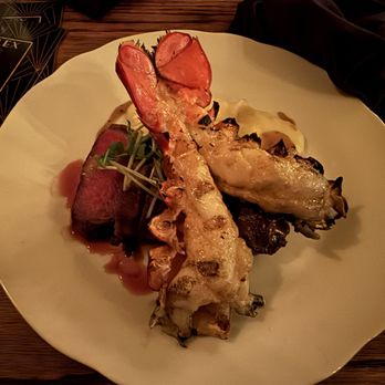 The Duplex - Prime Strip Steak NY prime steak, whipped potatoes, bone marrow and an added lobster tail. - Lounges Near Me - Chicago, Illinois