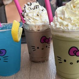 Tuxedosam Lemonade, Chococat Frozen Mocha, Keroppi Matcha Latte, Tuxedosam Lemonade, Chococat Frozen Mocha, Keroppi Matcha Latte,