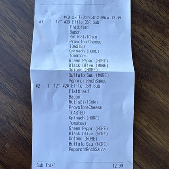 Subway - Lady on phone claimed the receipt didn't say toasted, apparently they can't read... says it right under the provolone cheese. TOASTED!!! - Sandwiches Near Me - Pomona, California