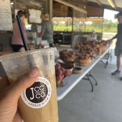 Vogel Orchard - Coffee from before and the peach stand