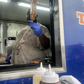 Dreia's Kitchen - Tornado Fries fresh out the fryer, seasoned, and adorned with delectable cheese sauce and sour cream! - Food Trucks Near Me - Grove City, Ohio Dreia's Kitchen - Tornado Fries fresh out the fryer, seasoned, and adorned with delectable cheese sauce and sour cream! - Food Trucks Near Me - Grove City, Ohio