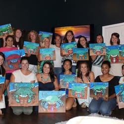 Heather Donis Designs Mobile Paint Parties - Good times had by the EOD wives painting the Crab!