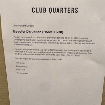 River Hotel - This notification was posted at the elevators for our entire stay - Hotels Near Me - Chicago, Illinois River Hotel - This notification was posted at the elevators for our entire stay - Hotels Near Me - Chicago, Illinois