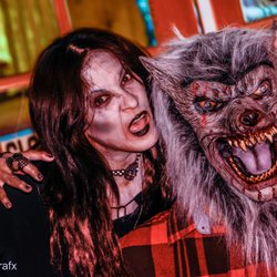 Time Zone Vintage - Halloween 2017. Owner with Wolfie