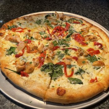 The Neighborhood - One of their special pizzas, Chicken Florentine. It was so good with their white sauce and touch of roasted garlic. - Pizza Near Me - Seattle, Washington The Neighborhood - One of their special pizzas, Chicken Florentine. It was so good with their white sauce and touch of roasted garlic. - Pizza Near Me - Seattle, Washington