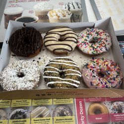 Duck Donuts - Chocolate Explosion, Peanut Butter Paradise, Beach Ball, Coffee Cake, S'mores and Strawberry Confetti