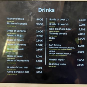 El Mesón del Champiñón - Drink menu - Spanish Near Me - Madrid, M El Mesón del Champiñón - Drink menu - Spanish Near Me - Madrid, M