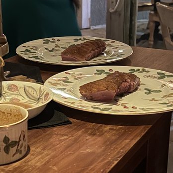 Ariete - The Duck Breasts being prepared - New American Near Me - Miami, Florida Ariete - The Duck Breasts being prepared - New American Near Me - Miami, Florida