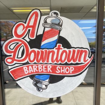 A Downtown Barbershop - Window signage - Barbers Near Me - Reno, Nevada