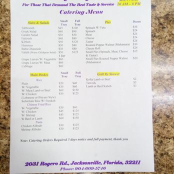Wallys Tasty Bites - Catering menu - Middle Eastern Near Me - Jacksonville, Florida Wallys Tasty Bites - Catering menu - Middle Eastern Near Me - Jacksonville, Florida
