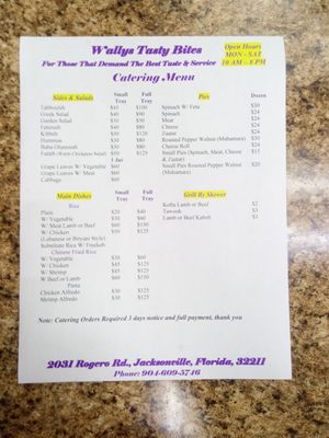 Menu photo 1 Wallys Tasty Bites Jacksonville, FL Menu photo 1 Wallys Tasty Bites Jacksonville, FL