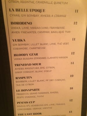 Menu photo 7 Bar Kabinet Montreal, QC Menu photo 7 Bar Kabinet Montreal, QC
