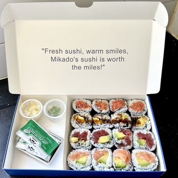 Mikado - 4 Roll Maki Set (spicy tuna, eel avocado, tuna avocado, salmon avocado) - Sushi Bars Near Me - Jamaica, New York Mikado - 4 Roll Maki Set (spicy tuna, eel avocado, tuna avocado, salmon avocado) - Sushi Bars Near Me - Jamaica, New York