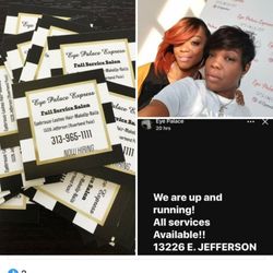 Eye Palace Express - Business cards
That is Melissa and Ericka
@erickatheestylist cut and styled Melissa's hair
