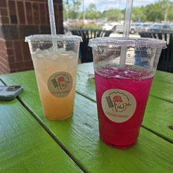 Guava refresher and cactus pear with lemonade refresher