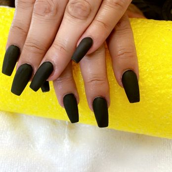 Go Go Nail Spa - Black Matte Coffin nails - Nail Salons Near Me - Long Beach, California Go Go Nail Spa - Black Matte Coffin nails - Nail Salons Near Me - Long Beach, California