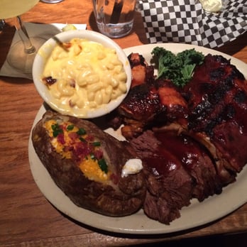Bobby Q - Baby back ribs, BBQ chicken, beef brisket with mac & cheese and a loaded baked potato. Yum! - Barbeque Near Me - Phoenix, Arizona